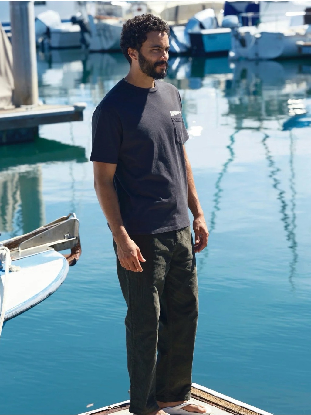 Mollusk Surf Shop Men's Faded Black Pocket T-Shirt Old Whale Size Medium — image 7 of 8